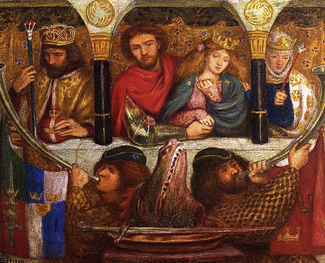 Preraphaelites: Dante Gabriel Rossetti, ‘The Story of St George and the Dragon: The Wedding of St George and Princess Sabra’, 1861-62