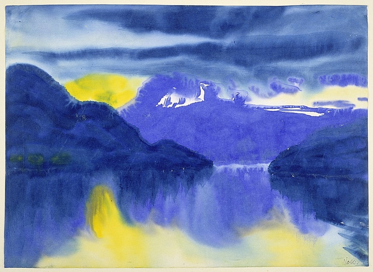 Emil Nolde: Lake Lucerne, 1930, Watercolour on Japanese wove paper, 34 x 74 cm, Städel Museum, Frankfurt am Main.