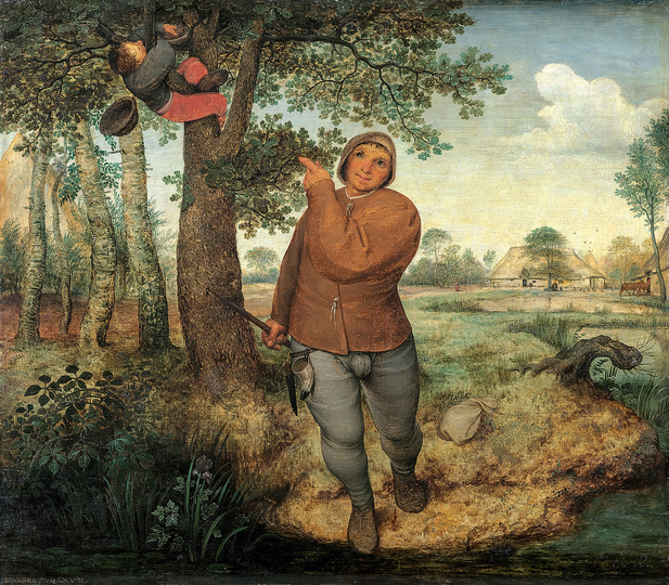 Pieter Bruegel: Pieter Bruegel the Elder (c. 1525/30 Breugel or Antwerp? – 1569 Brussels)
The Birdnester
1568, oak, 59,3 x 68,3 cm
Kunsthistorisches Museum Vienna, Picture Gallery
© KHM-Museumsverband
