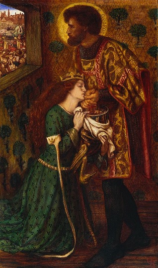Preraphaelites: Dante Gabriel Rossetti, ‘St George and Princess Sabra’, 1862