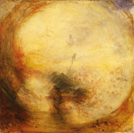 William Turner: Light and Colour (Goethe’s Theory) - the Morning after the Deluge - Moses Writing the Book of Genesis 1843 Tate. Accepted by the nation as part of the Turner Bequest 1856