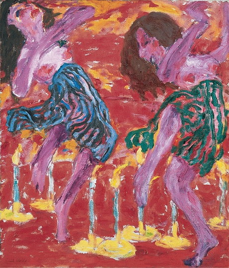 Emil Nolde: Candle Dancers, 1912, Oil on canvas, 100.5 x 86.5 cm. Nolde Stiftung Seebüll.