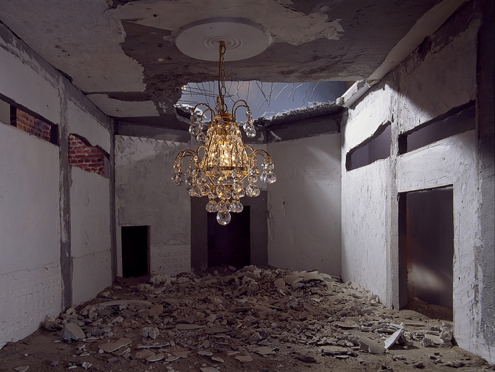 Art Dubai 2013: Chandelier, Ashes Series by Wafaa Bilal at Lawrie Shabibi Gellery.