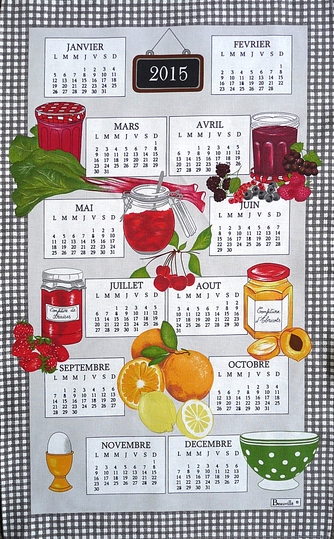 Serve Up!: CALENDRIER 2015PETIT DEJ.Tea towel, 50 x 80 cm (82 % cotton and 18 % linen) -
colorway grey. Designer : BEAUVILLE. Stand name : BEAUVILLÉ. Show : MAISON&OBJET Copyright : BEAUVILLE