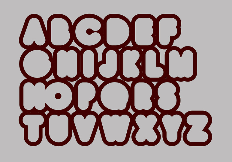 Cellular Letters: outline overprint thick