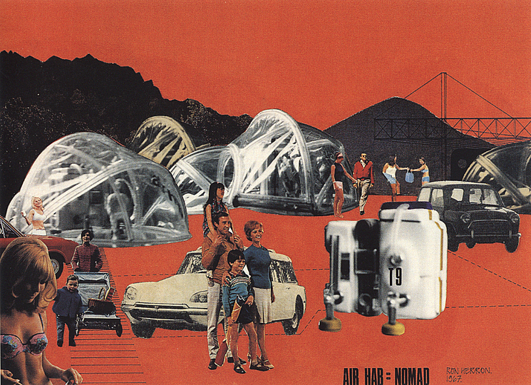 A short history of bubbles: British architecture group Archigram proposed projects such as ‘Air Hab’ and ‘Inflatable Suit House’. In one of Archigram’s publications, Archigram 4, Warren Chalk writes about inspirations from 
