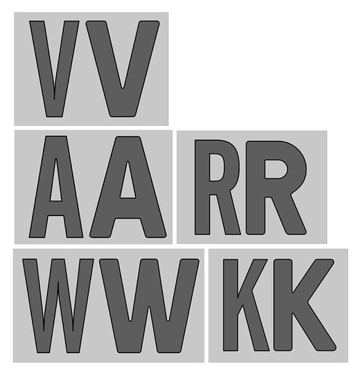 VAW: Widening the narrow letters and giving them slightly rounded edges.