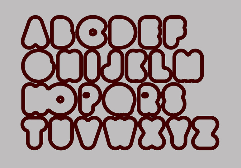 Cellular Letters: outline black thicker