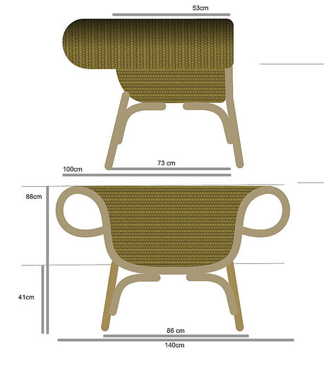 Thai Silk and Rattan: A sofa chair