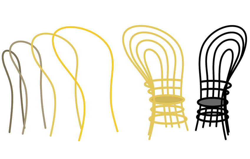 Thai Silk and Rattan: First idea sketches: A ceremonial chair