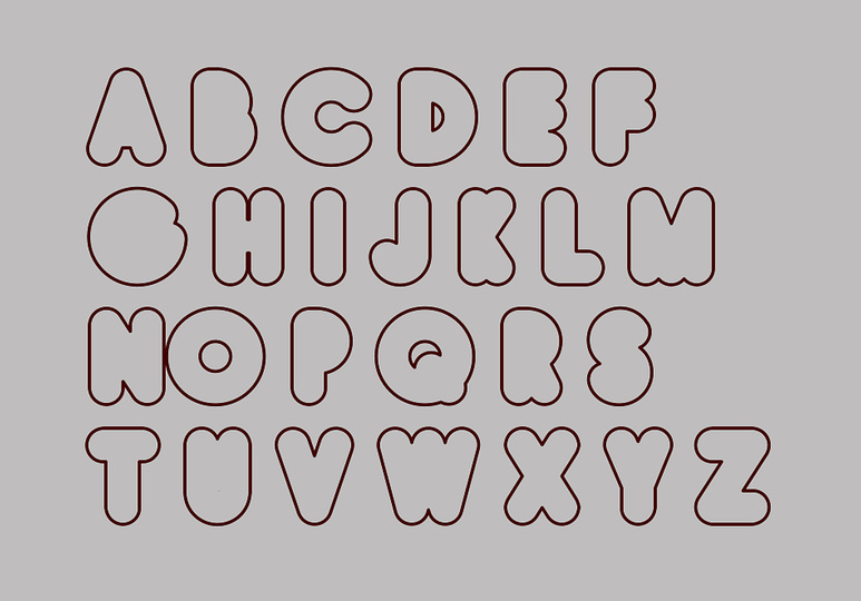 Cellular Letters: outline black