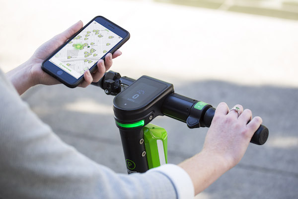 The e-scooter Boom: To use the e-Scooter from Lime, a US-based e-Scooter-sharing company, you'll need a smartphone with the Lime app and a credit card for payment. The scooter model that Lime buys is a Segway-produced Ninebot. Courtesy: Lime.
